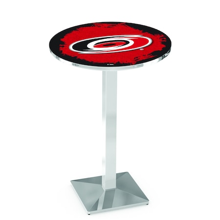 Holland Bar Stool Co 36" Chrome Carolina Hurricanes Pub Table L217C3628CarHur